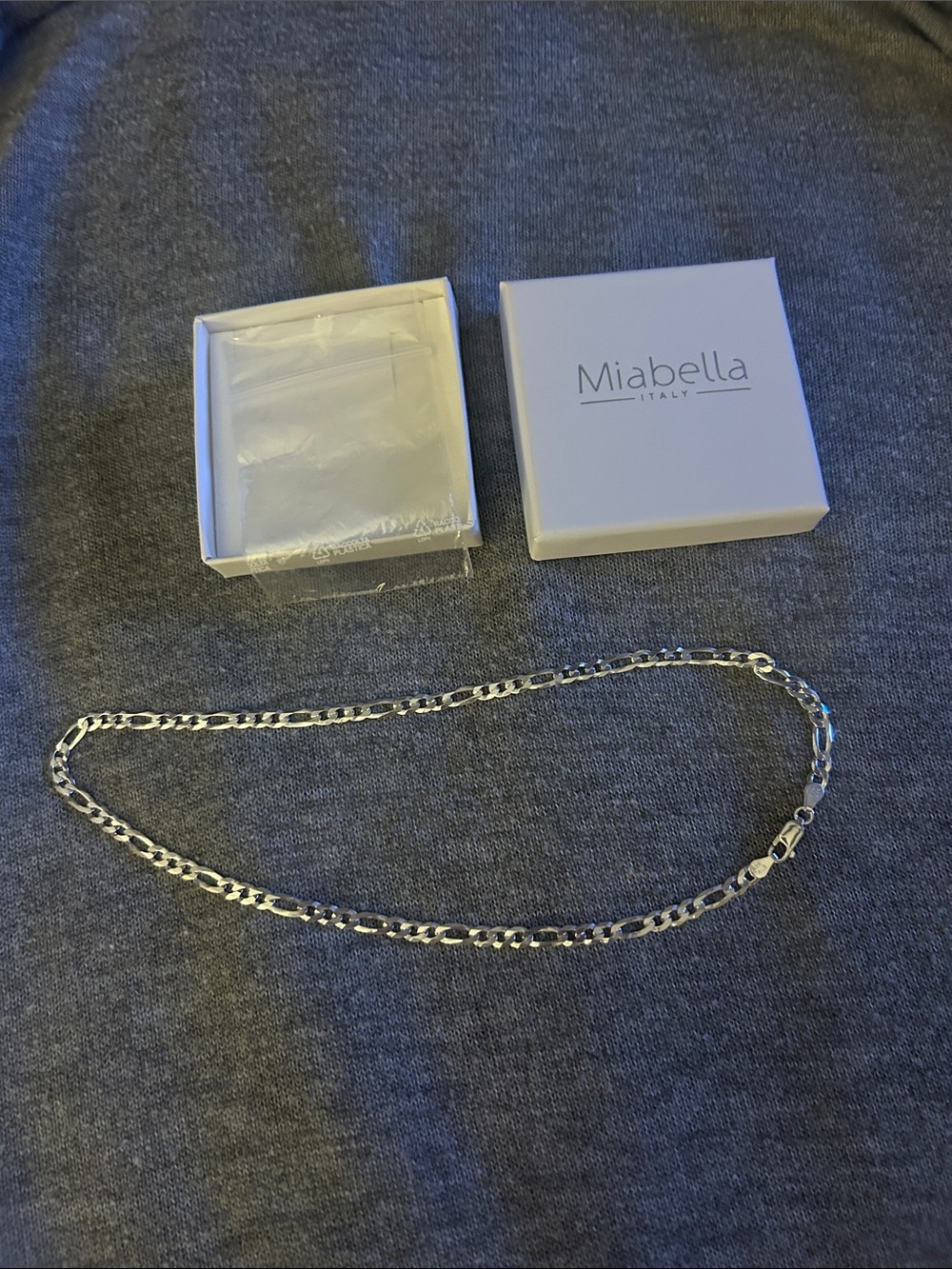 Miabella Italian 925 Sterling Silver 5mm Figaro Link Chain Necklace(16 inches)